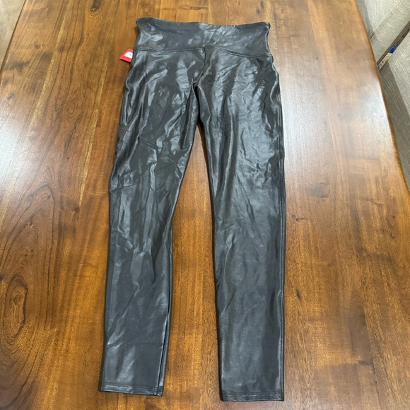 SPANX Faux Leather Leggings High Waisted Size XL - Picture 3 of 9